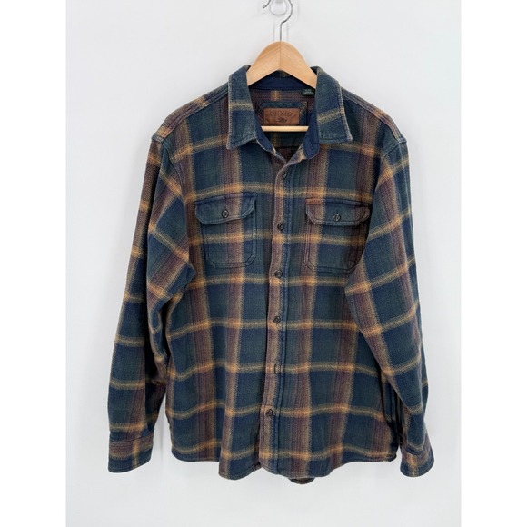 Orvis Men's Heavyweight Plaid 100 Cotton Flannel Shacket Shirt Size XL Rugged - Picture 1 of 10
